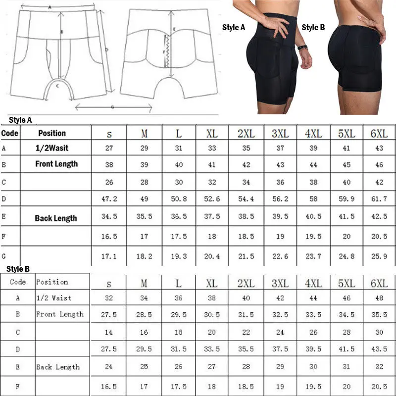 Mens Boxers Underwear Slimming Hip Black Padded Butt Enhancer Booty Booster Molded Boyshort Underwear Boxer S-3XL - Image 6